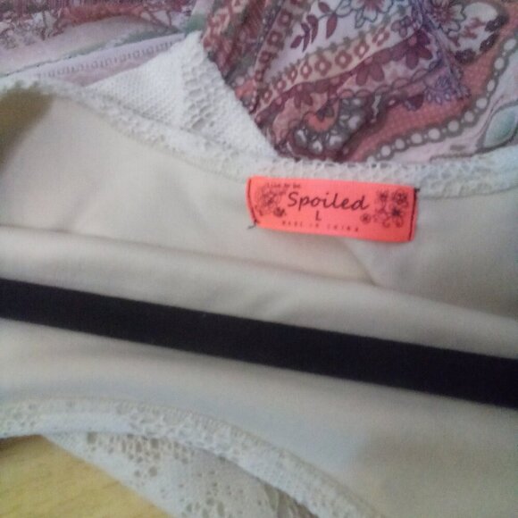 Live To Be Spoiled Dress L Sleeveless High Low Hem Crochet Top Detail Pattern - Picture 7 of 16